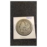 1883 Morgan silver dollar