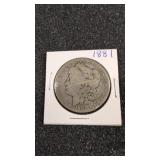 1881 Morgan silver dollar