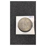 1889 Morgan silver dollar