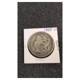 1888-0 Morgan silver dollar