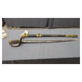 Rare Identified Us Navy Engraved Officer Sword