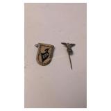 Pair Of German World War Ii Pins 1.25 In And 75 In
