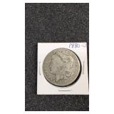 1880-0 Morgan silver dollar
