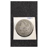 1880 Morgan silver dollar