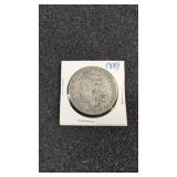 1889 Morgan silver dollar