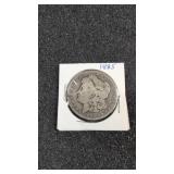 1885 Morgan silver dollar
