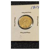 1854 $2 1/2 US gold piece