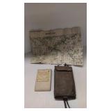 World War I Leather Map Case With French Cloth