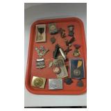 Lot Of Medals Belt Buckles Etc As Shown