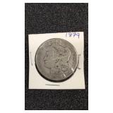 1879 Morgan silver dollar