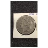 1880-0 Morgan silver dollar