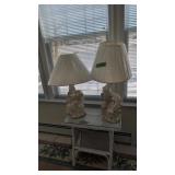 Ornate Pair Of Fish Figure Lamps 31 In And 29 In