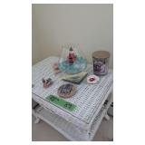 Items On Top Of Table Lighthouse Figures Etc