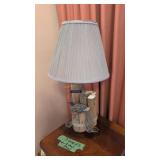 Decorative Duck Lamp And Small Stool On The Floor