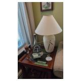 Items On Table Lamp Nutcracker Etc As Shown