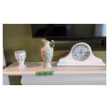 Items On Top Of Mantle Clock Vase And Small