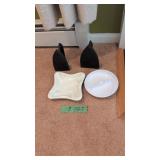 Pair Of Antique Flat Irons And Ashtrays