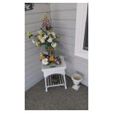 Small Modern Wicker Glass Top Table Artificial