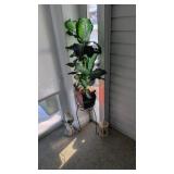 Artificial Plant With Plant Stand And Figure As