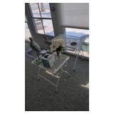 Metal Stacking Tables And Bird Figures