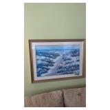 Large Framed Print With Ornate Frame 44 X32