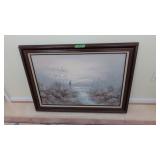 Large Framed Oil On Canvas 43 X31