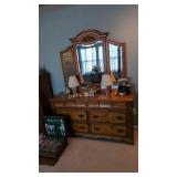 Modern Dresser With Folding Mirror 62 X18 X 82