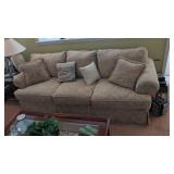 Modern Sofa With Throw Pillows 96 In Long