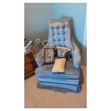 Blue Velvet Bedroom Chair