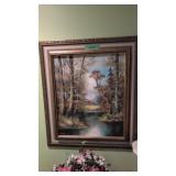 Frame Oil On Canvas Artist Signed 27 X31