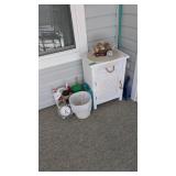 Small Wooden Stand Decorative Items Etc As Shown