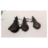 Set Of Three Civil War Era Powder Flasks 8 In