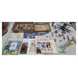 Wooden nickels tokens Delaware books toys as shown