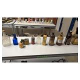 Antique bottles pump and pulley