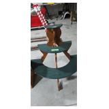 Three-tier wooden half table