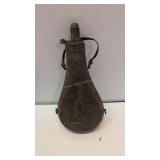 Embossed Copper Powder Flask 9 In Orate