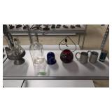 Antique condiment set bottle vase mugs as shown