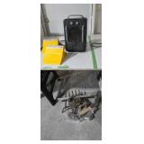 Electric heater and wheel chocks horseshoes