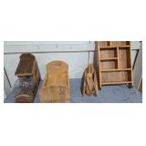 Handcrafted wooden cradle squirrel feeder wall