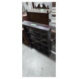 To wall shelves and oak stand