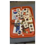 Lot of political buttons and pocket watch