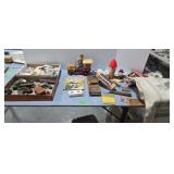 Lot of vintage toys and figurines as shown