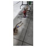 Pitcher top pumps located under table