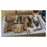 Lot Of Antique Tools Wood Planes Etc As Shown