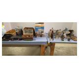 Jewelry boxes vintage fishing Creel etc