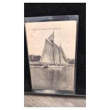 Postcard Bowers Delaware sailing on the