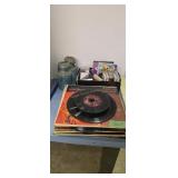 Lustre blue mason jars records and tapes