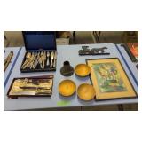 Silverware Carving Set Wooden Bowls Picture Etc