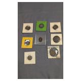 Group of US coins large cent flying eagle