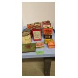 Dupont powder tins and various advertising tins